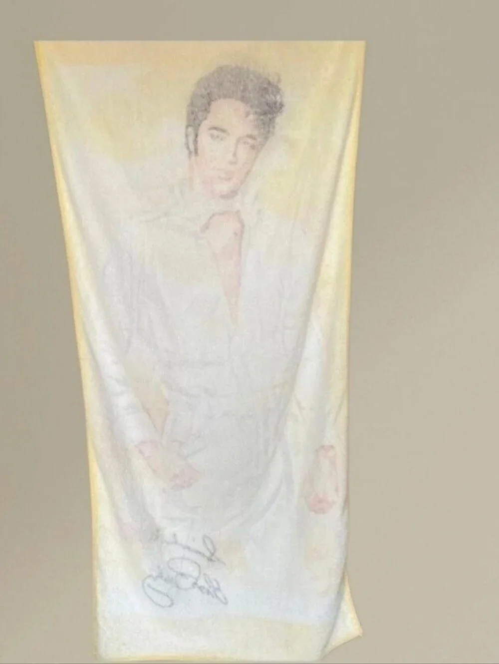Cotton beach towel, Elvis Presley 1985 vintage collectible